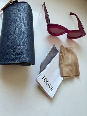 Loewe Cherry Cat Eye Thick Rimmed Glasses in Red